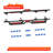 Red and Black Carbon Steel Running Boards Compatible with 2020-2026 Jeep Gladiator JT 4-Door, Side Step Bars