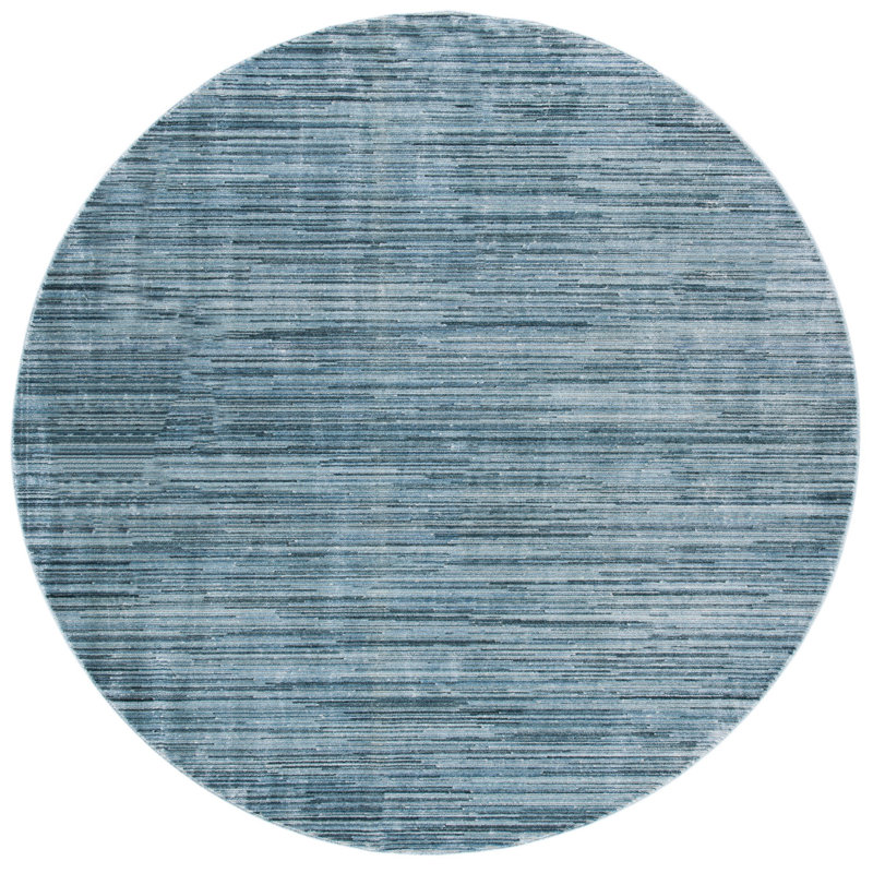 Tapis bleu / gris Adal, Rond 6 pi 7 po