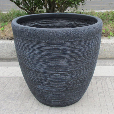 Ribbed Fibreglass Plant Pot