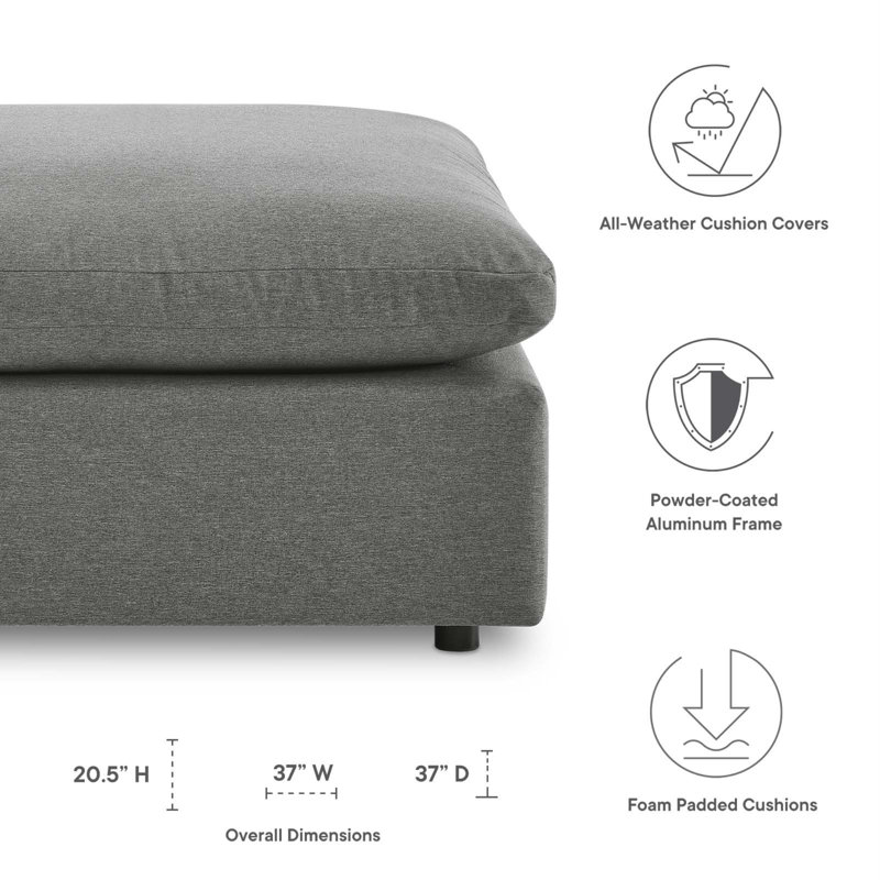 Repose-pieds d'extérieur Commix, Polyester gris anthracite