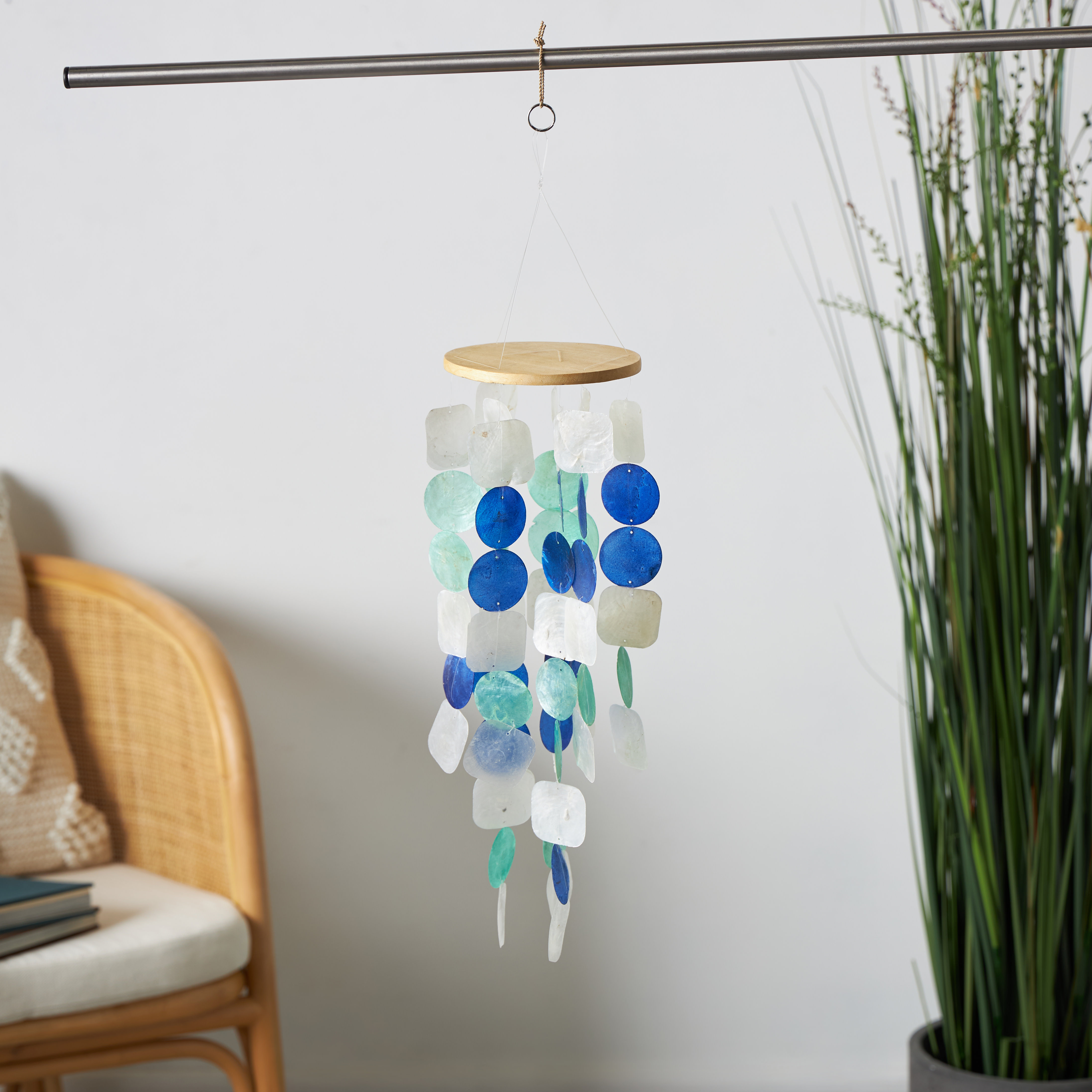 Arlmont & Co. Cole and Grey Capiz Shell Waterfall White Indoor Outdoor ...