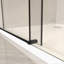 Porte de baignoire coulissante sans cadre avec verre trempé transparent et acier inoxydable noir mat, largeur réglable pour les salles de bain modernes-123272740