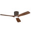 Ventilateur de plafond d'intérieur à profil bas en bronze naturel satiné 54 po Volos avec DEL intégrée avec contrôle mural inclus-82941946