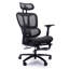 Chaise de bureau ergonomique réglable en filet noir avec appui-tête et repose-pieds, chaise de bureau d'ordinateur