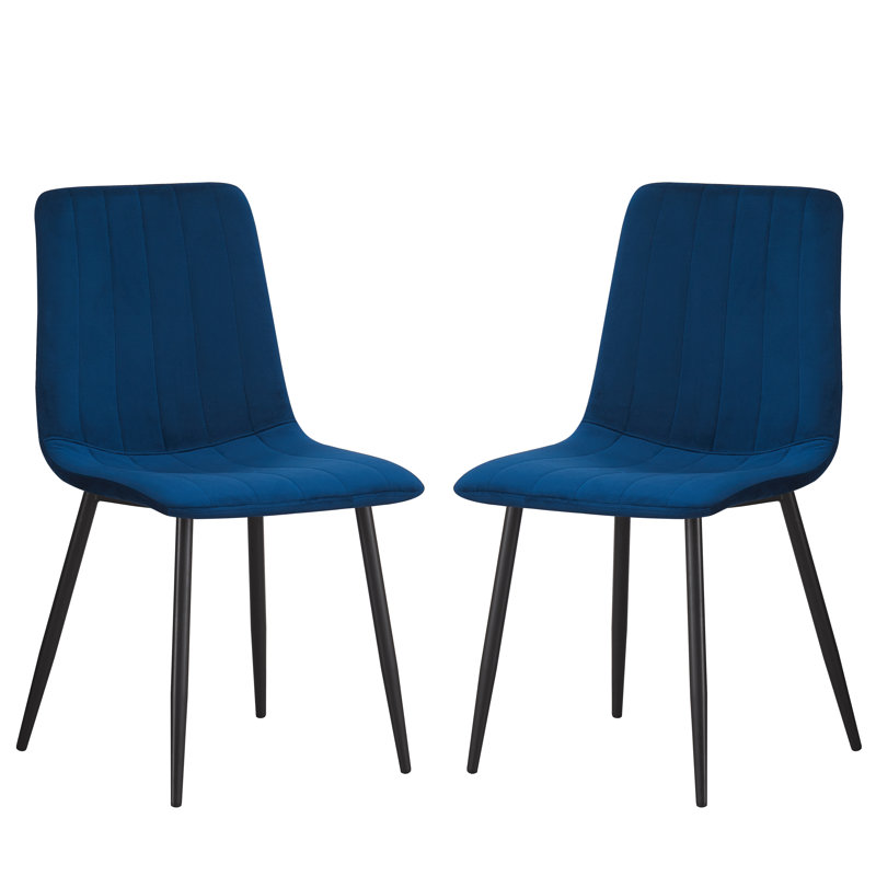 Ashanti 47cm H Upholstered Side Chair, Navy Blue
