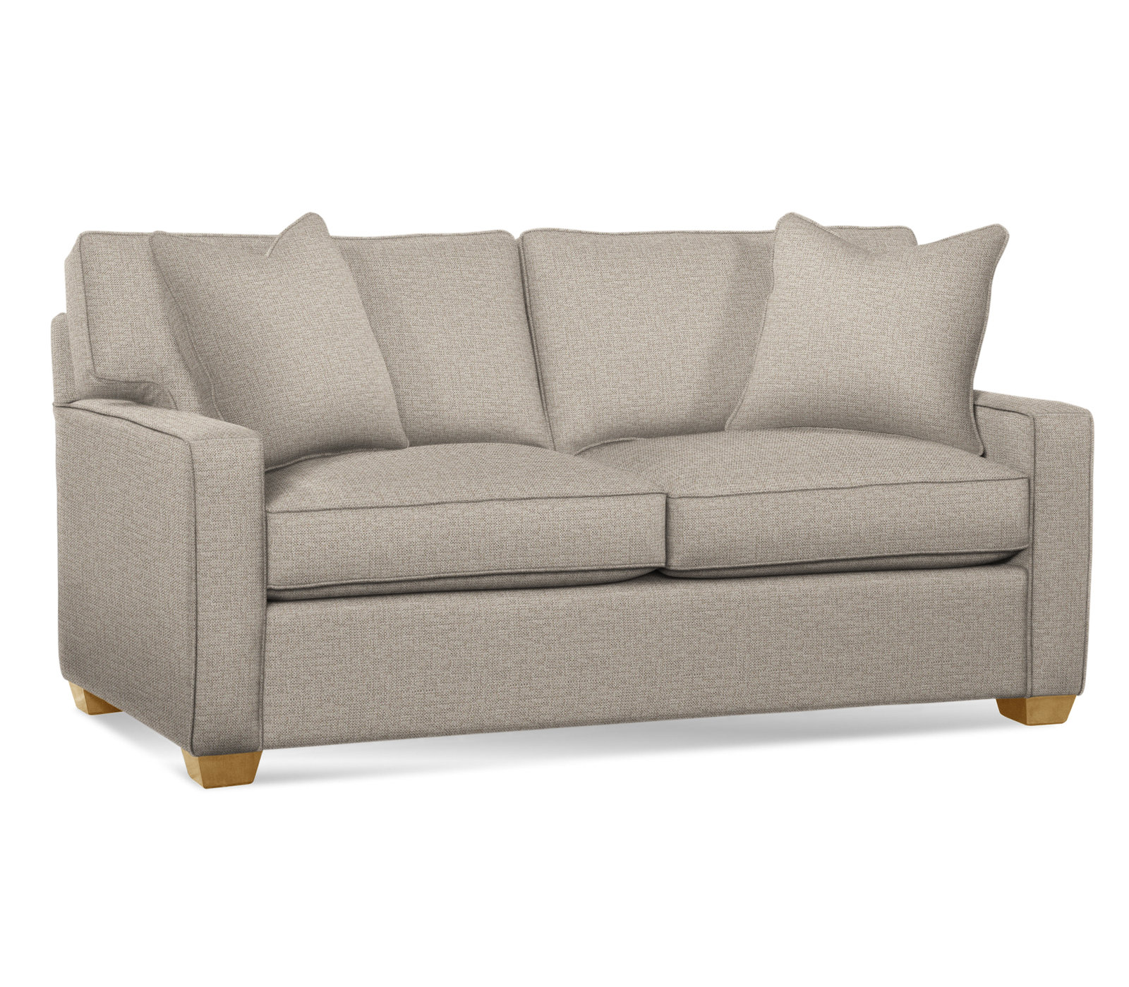 Ellora 81'' Upholstered Sofa, Air Dream Mattress, Beige Performance Fabric; 0851-73, Honey Finish