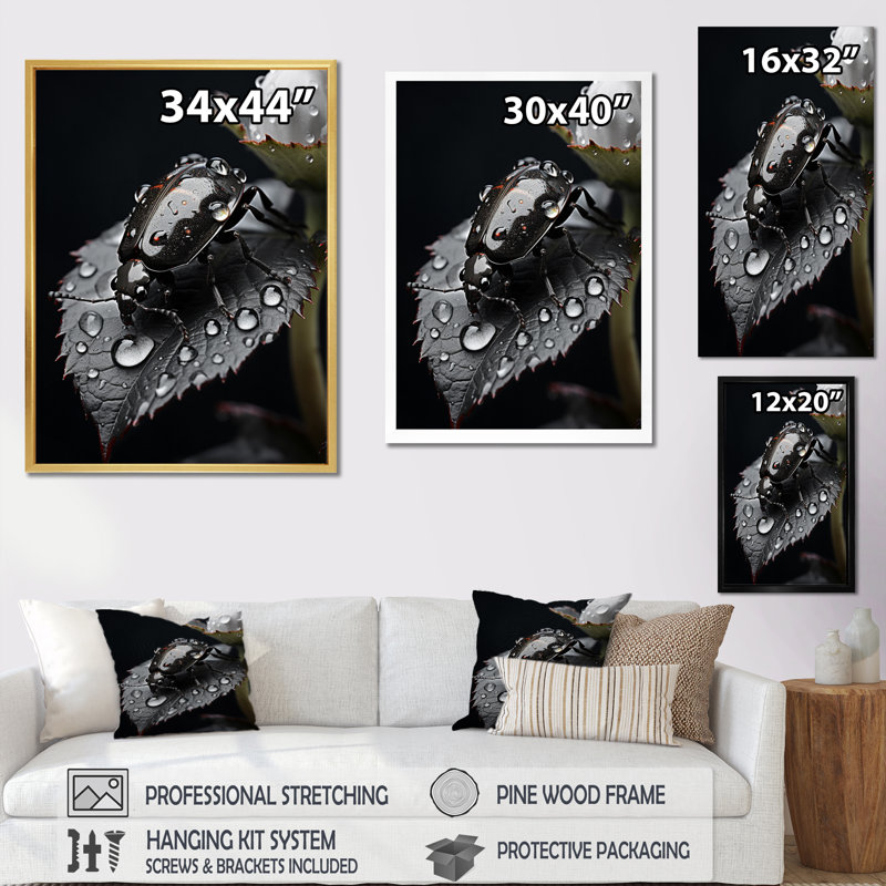 Kymiere " Insects Bugs Portrait II ", Gold Single Picture Framed, 32" H x 24" W x 1" D