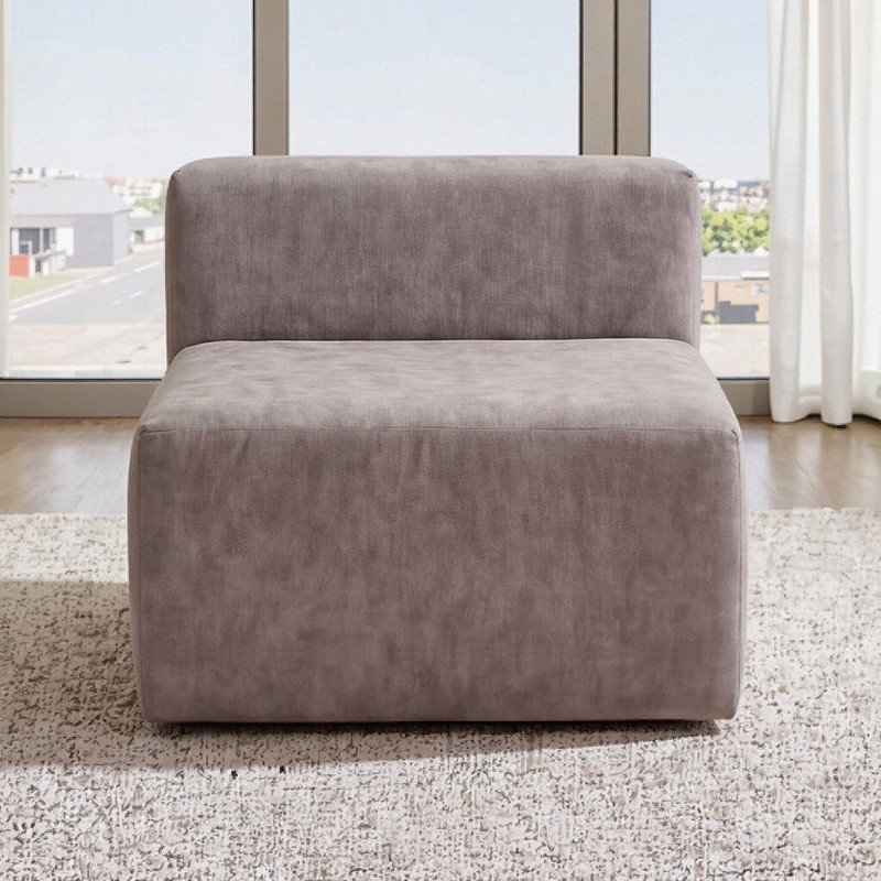 Fauteuil d'appoint / repose-pieds Velvet Cube, Brun