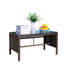 Table basse d'extérieur 1 table basse avec verre trempé transparent