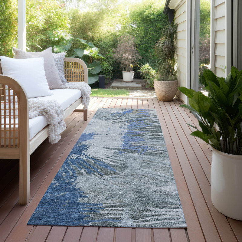 Tapis intérieur / extérieur Kaylani avec envers antidérapant, Tapis de couloir 2 pi 3 po x 7 pi 6 po