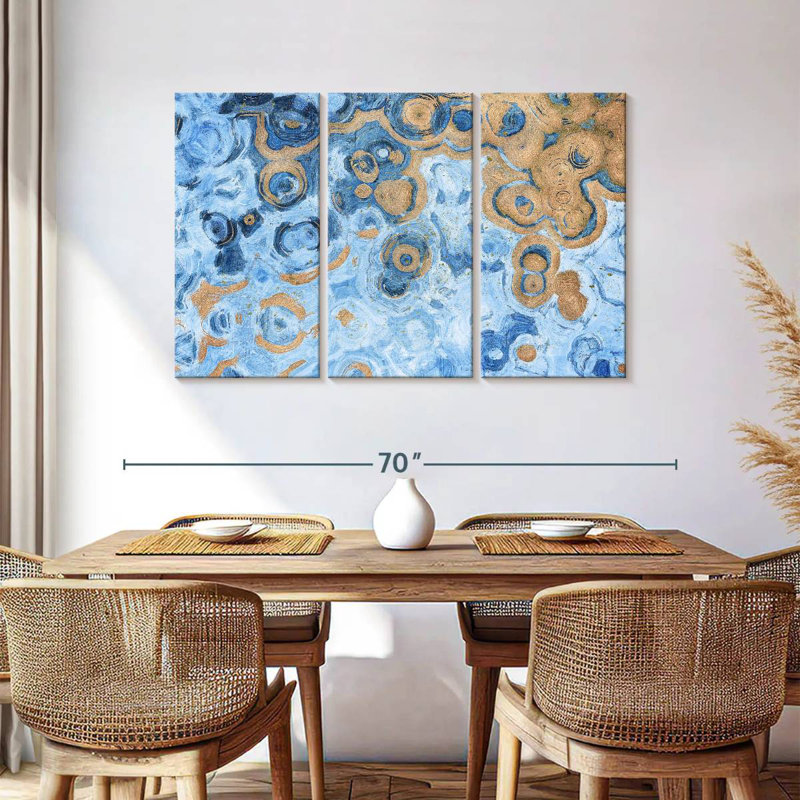 Avery abstrait mer bleue, H 36 po x l 57 po