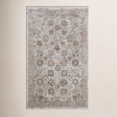 Ivory Traditional Floral Botanical Rug