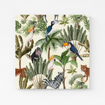 EXOTIC TREES AND ANIMALS - Wrapped Canvas Print