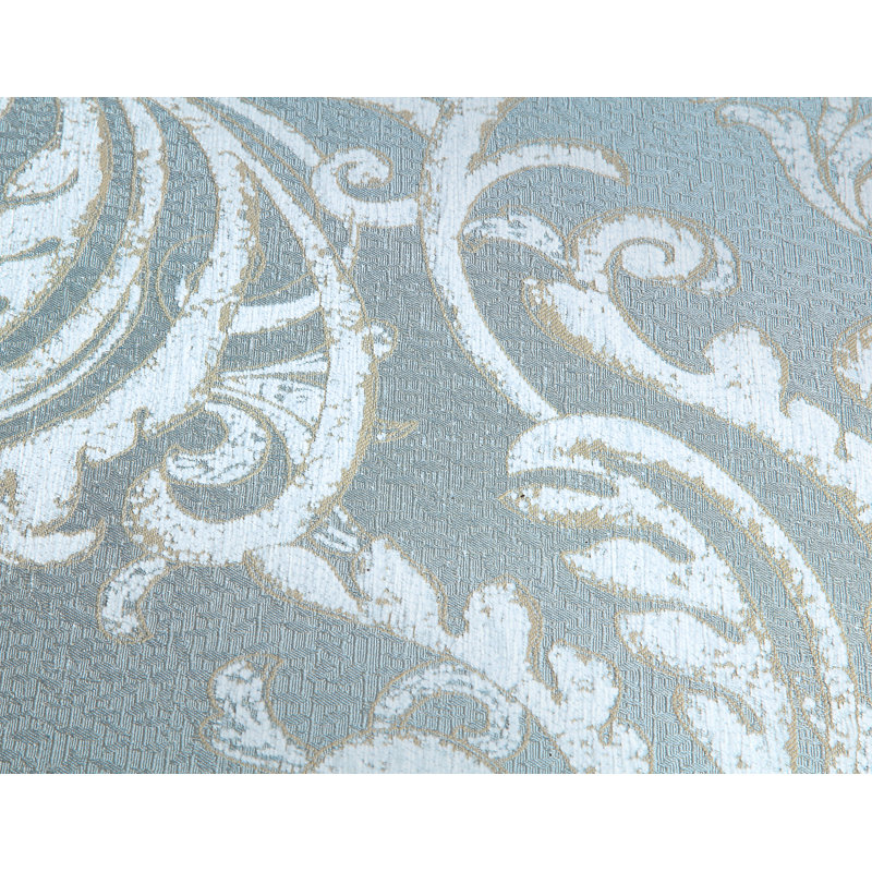66" Light Gray Linen Loveseat with Champagne Wood Trim