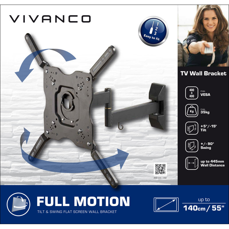 Vivanco Single Screen Wall Mount, 288cm H x 32.1cm W
