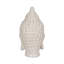 Figurine de tête de Bouddha en céramique blanche - décor de grès moderne pour maison et bureau 9 po