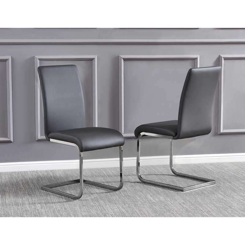 Chaise d'appoint rembourrée Steelman, Gris, Argent
