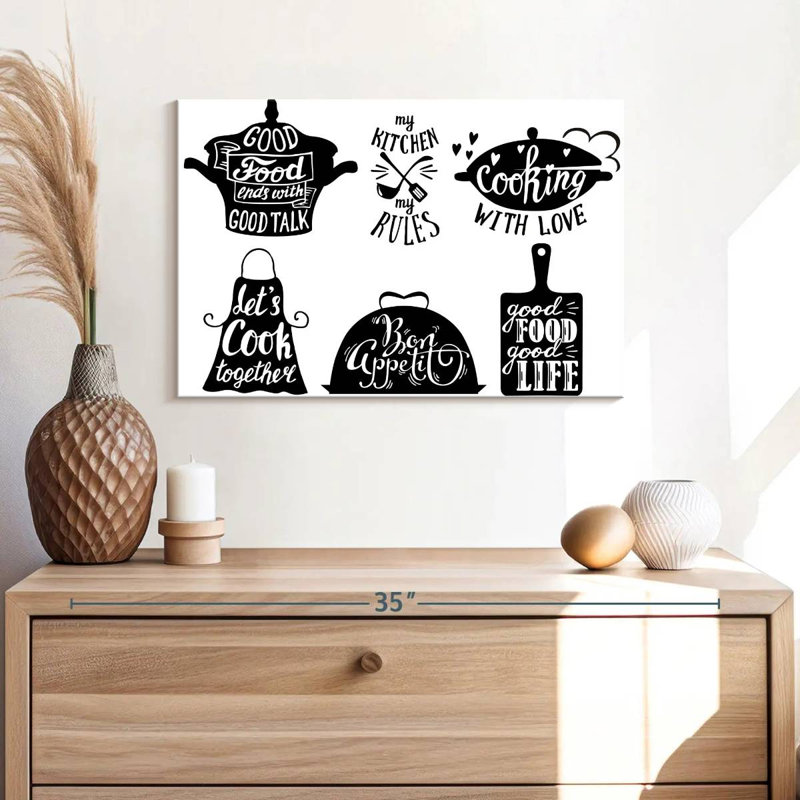 Kitchen Set Quotes Wall Sign, 16" H x 24" W