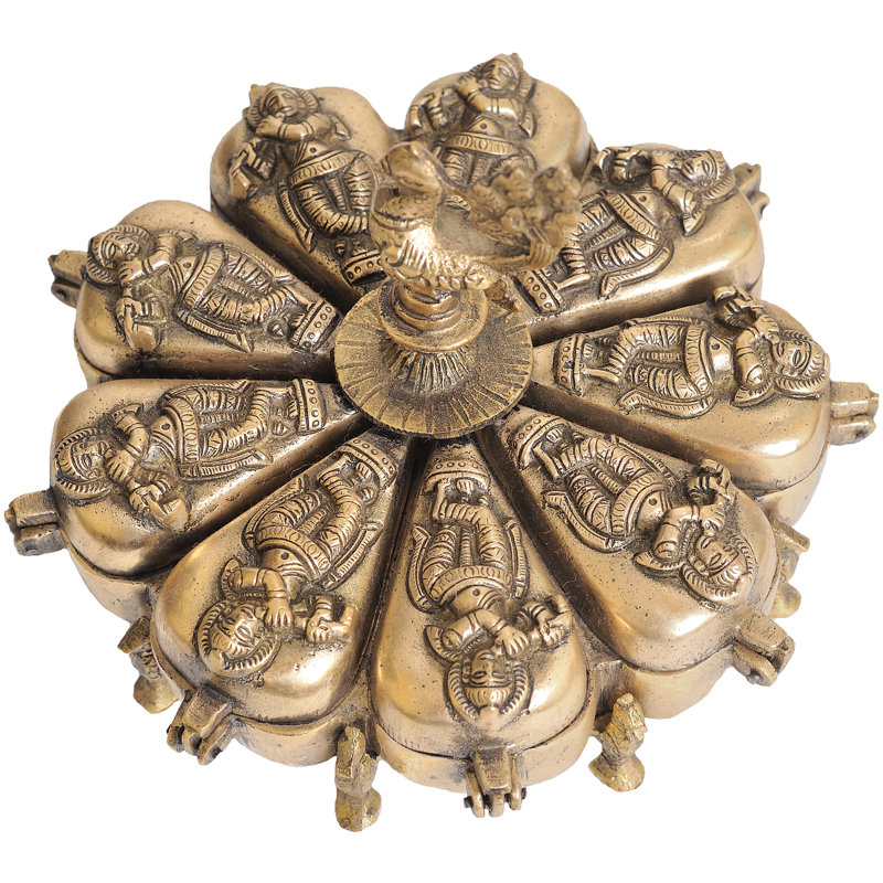 Boîte de paon avec Krishna
