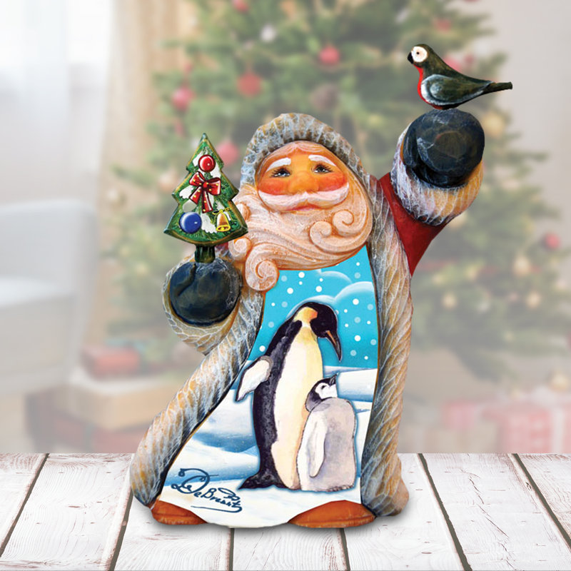 Derevo Penguin Love Tiny Tale Santa Figurine