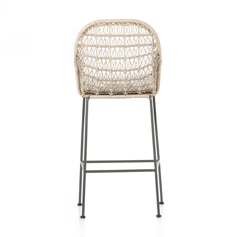 Bandera Outdoor Bar Stool, 30", Beige/Gray