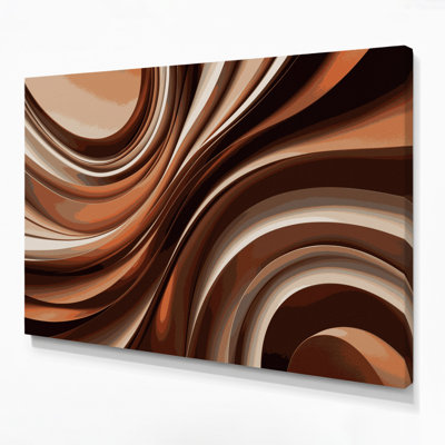 Gradient Abstract 54 Brown Canvas Wall Art