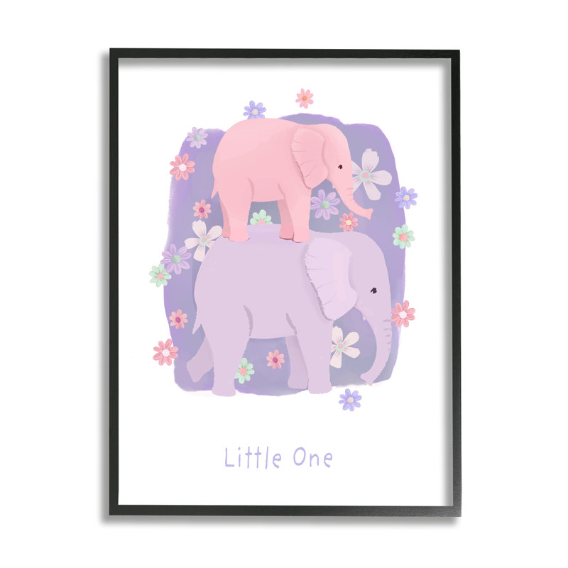 «Little One Baby Elephant On Wood» par Diane Neukirch, H 20 po x l 16 po, Estampe numérique encadrée blanc bord de mer