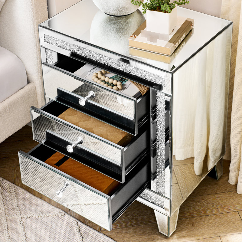 Armoire à miroir 21,5 po x 15,8 po x 26,8 po - Polyvalent et pratique pour la chambre à coucher, le salon et la table d'appoint
