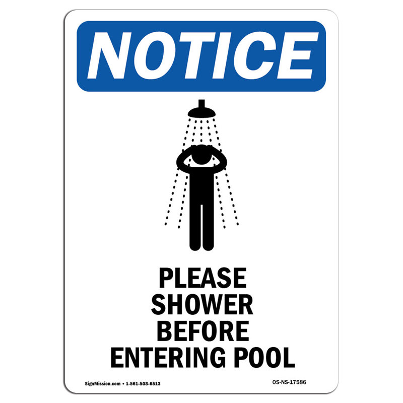 Veuillez prendre une douche avant le panneau