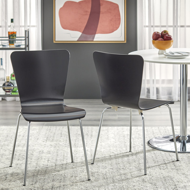 Theotis Pedestal Dining Set, Black, 5 Pieces: 1 Table, 4 Chairs