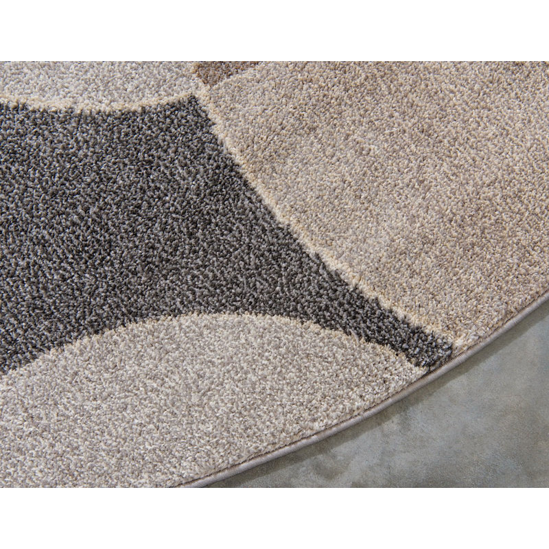 Prismatic Polka Dots Gray/Beige/Brown Area Rug, Runner 2'2" x 6'7"