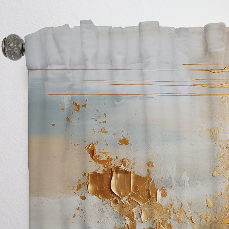 Golden Gleam II - Modern Velvet Curtain - Room Darkening - 1 Panel, 52" W x 84" L