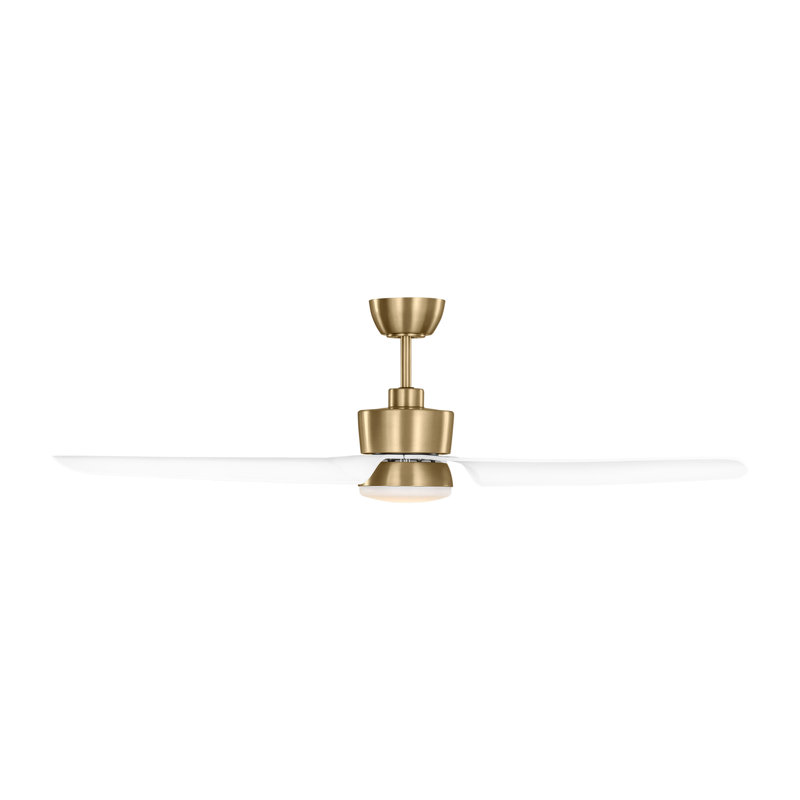 Visual Comfort Fan Colgin 56 LED Indoor Ceiling Fan with Threaded Downrod, Matte White ABS blades and Handheld Remote
