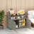 Bar Table, Weather Resistant Mixed Rattan Counter Height Table With 2-tier Open Shelf And Lockable Cabinet, Mobile Outdoor Buffet Sideboard With Towel Rack Design For Poolside Courtyard Leisure-303329690