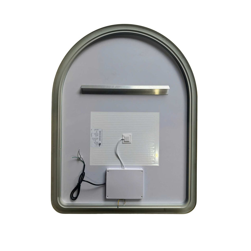 42 Inch Arch LED Front and Backlit Wall Mirror in Satin Gold, Satin Gold, 42" x 33"