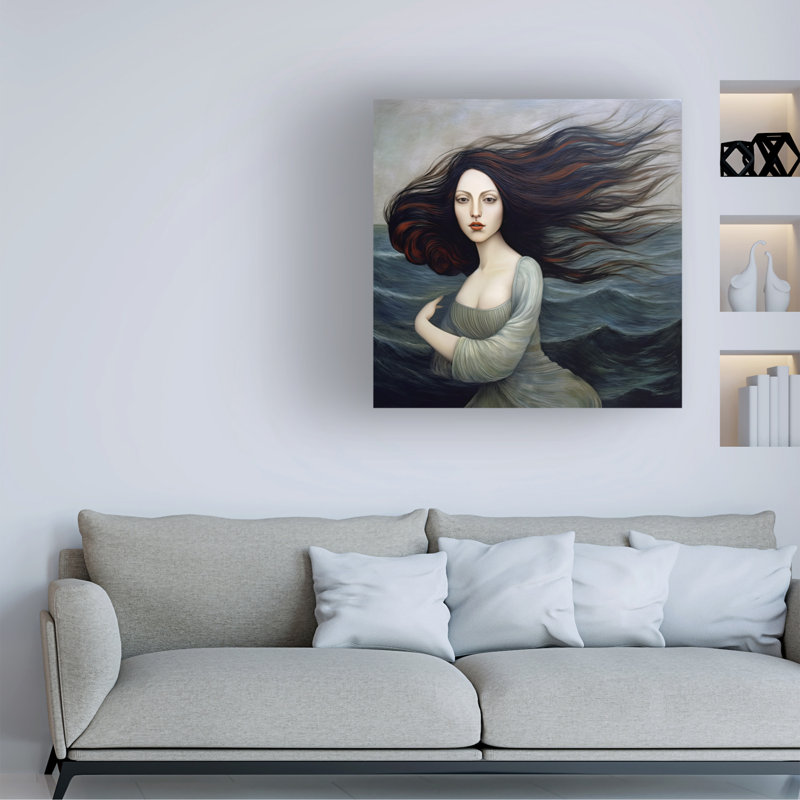 Art sur toile, déesse de la mer Sasha, 18" H x 18" W