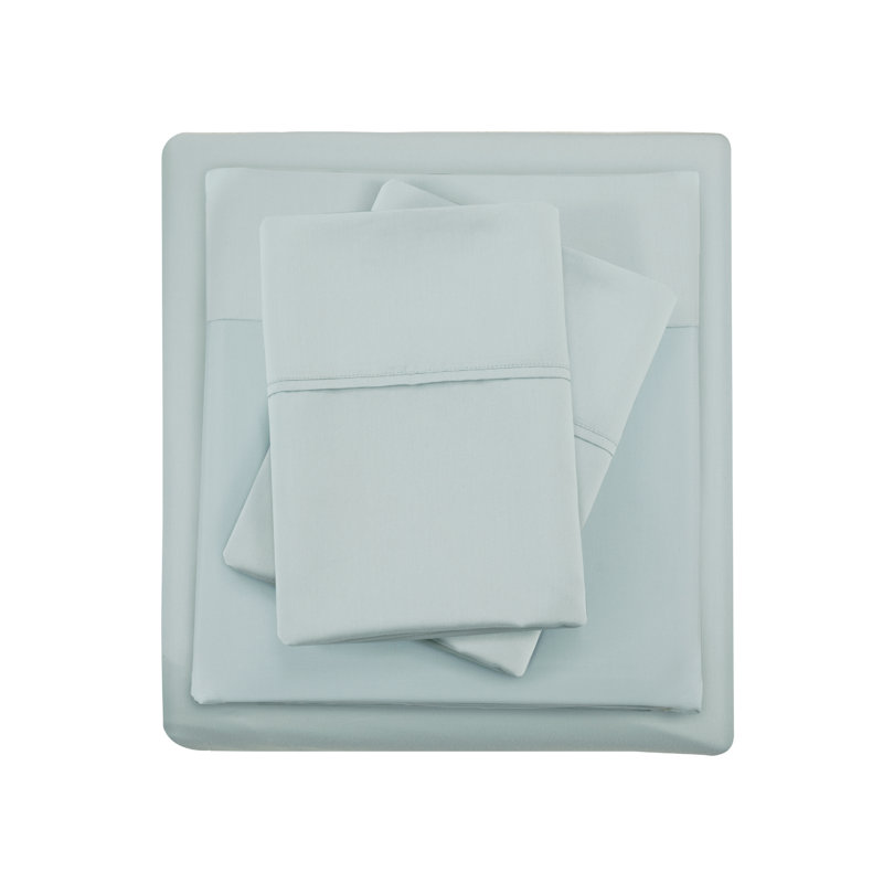 Ensemble de draps 4 pièces 1500 fils, Ensemble de draps pour très grand lit avec 2 taie, Écume de mer