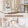 Bedside table with 2 drawers, 3 open shelves and hooks