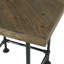 Table de bar carrée en bois massif 35,43 po avec base en métal noir pour bistro