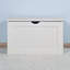 Armoire de rangement blanche avec 2 charnières de sécurité et coffre à jouets en bois