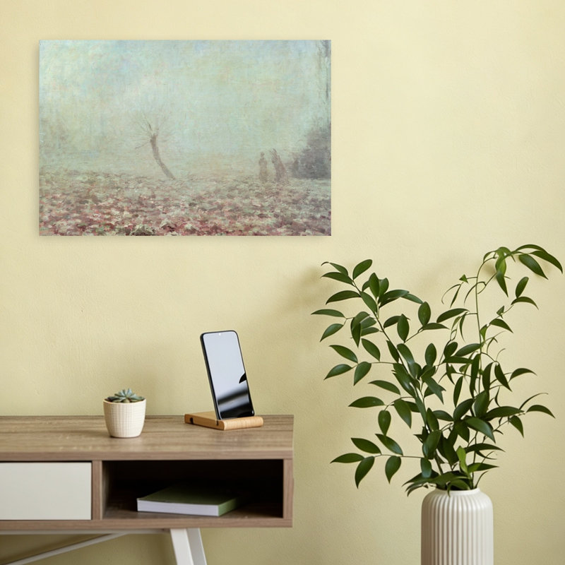 Landscape, 1874 Contemporary Architecture Landscape Wall Art Print by Camille Pissarro - 1 Piece Wrapped Canvas Wall Art