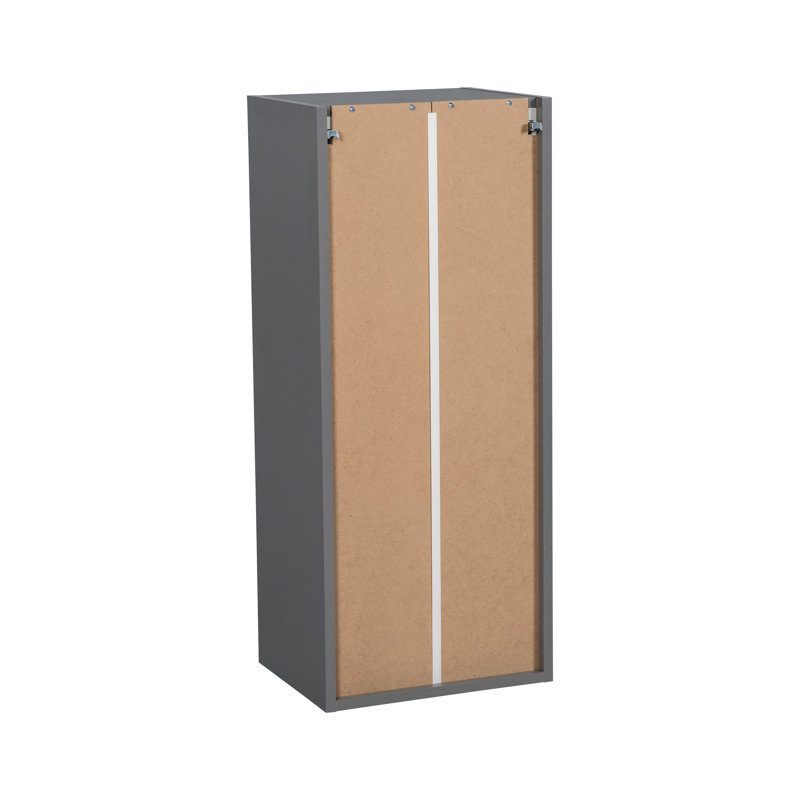 WALLKITCHENS  18 W x 12 D x 36 H Particleboard Open Wall Cabitet with doors in Matte , Black Matte, 36" H x 18" W