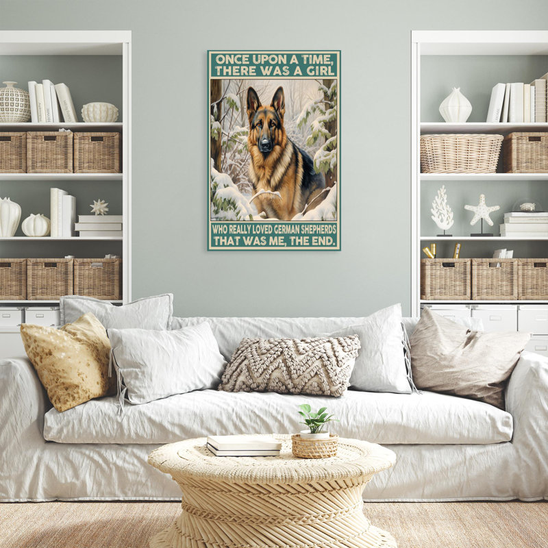 «Who Really Lived German Shepherds», reproduction d'art graphique sur toile tendue, H 14 po x l 11 po
