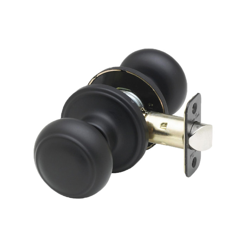 Colonial 2.8'' Diameter Passage (Hall & Closet) Round Knob, Black