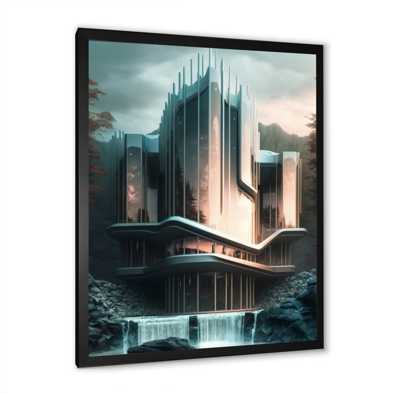 Éclat architectural futuriste de Nataliyah III, Cadre photo noir, H 20 po x l 12 po x P 1 po