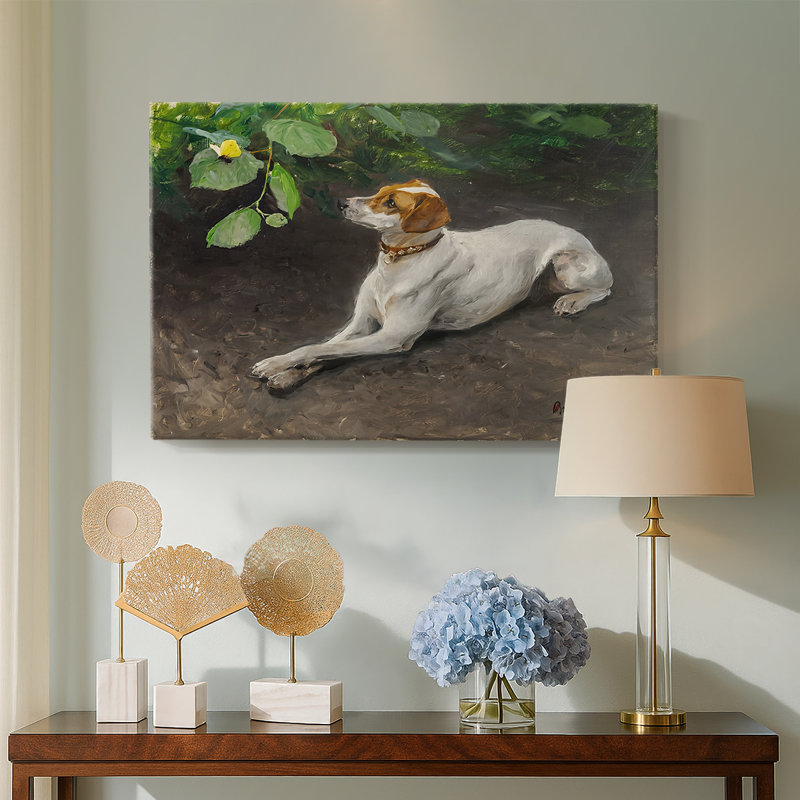 Fox-terrier avec un papillon-Bruno Liljefors-Toile tendue avec châssis-1891, 24 x 36