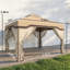 Outsunny 3 x 3.6 m Outdoor Garden Gazebo UPF50+ w/Post Shelves-124349870
