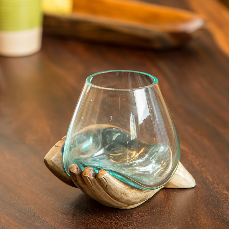 Blown Glass Vase on Hand - Gyan 5"H