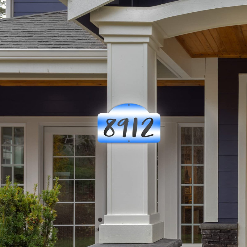 Plaque d'adresse sur 1 ligne, Bleu, Oui