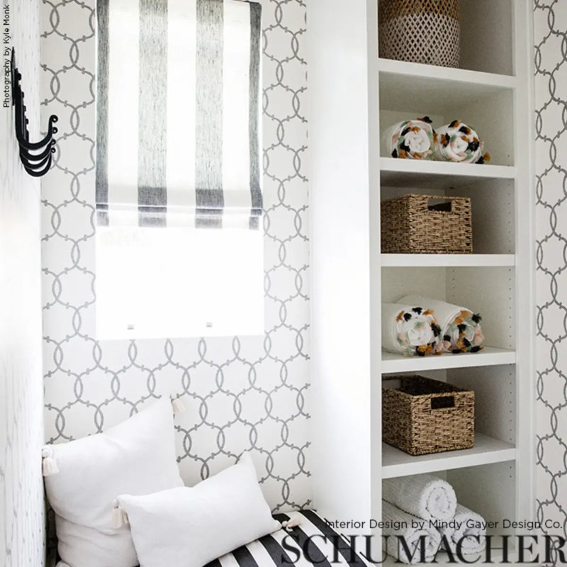 Tracery Wallpaper, Charcoal